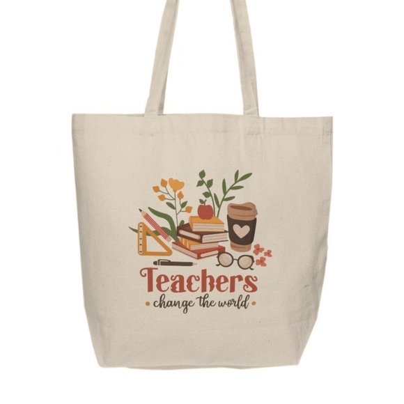 Teachers Change The World Custom Tote Bag - Picture 3 of 3